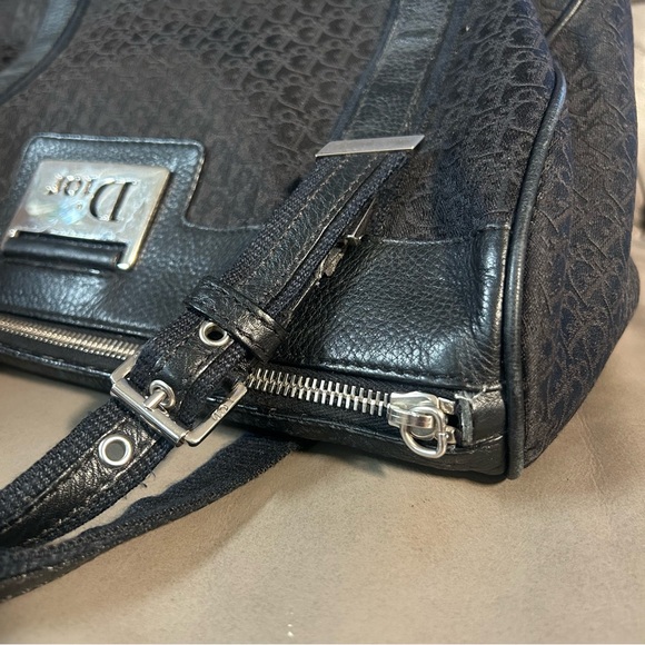 Christian Dior Vintage black canvas Diorissimo Boston bag Satchel Project Bag - Picture 7 of 13